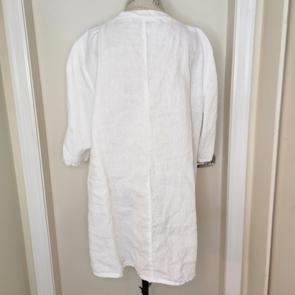 Toni T white linen tunic top - Picture 4 of 9
